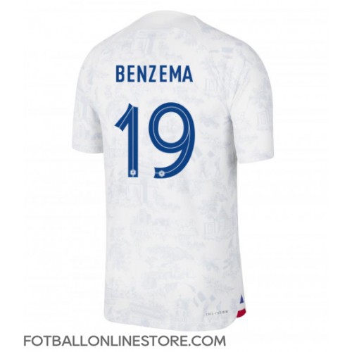 Billige Frankrike Karim Benzema #19 Bortetrøye VM 2022 Kortermet